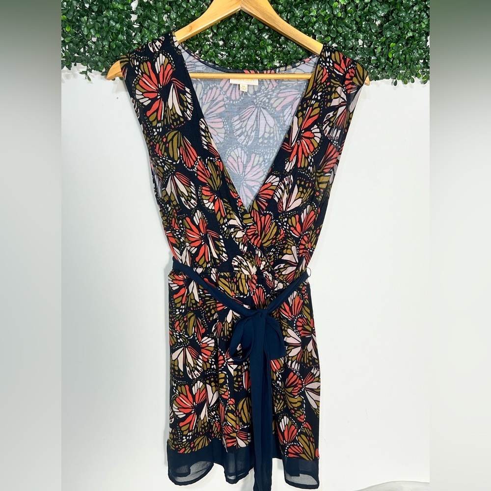 Modcloth Boho Butterfly Tie Back Sleeveless V Neck Tunic Size Medium